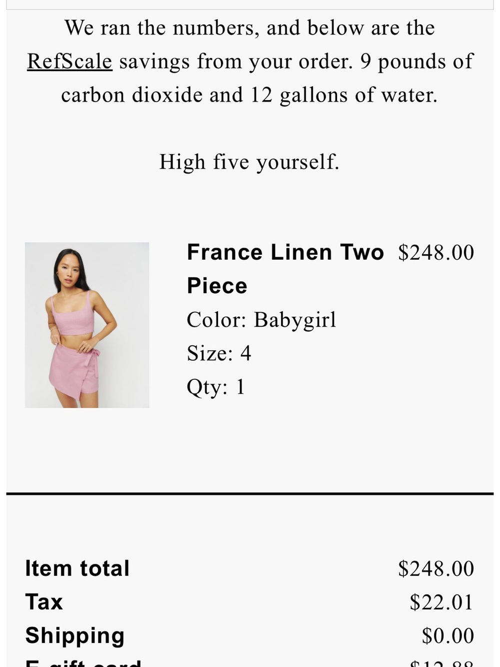 Reformation Sz 4 France Linen Two Piece Pink Mini Skort and Crop Top set - Picture 3 of 16